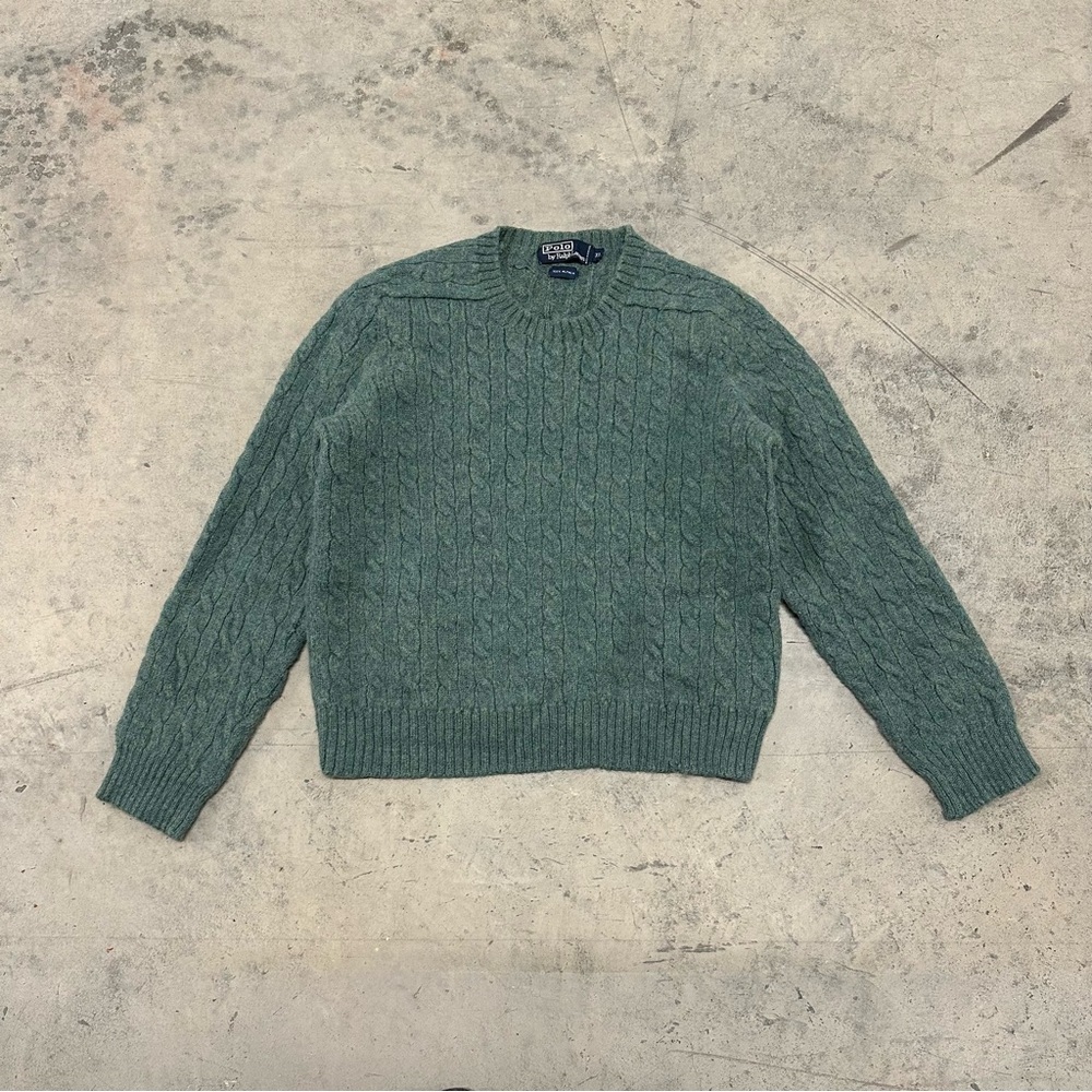 POLO Ralph Lauren mens cable knit 100% alpaca sweater XL
